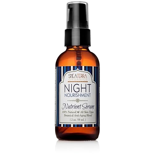 Shea Terra Night Nourishment Nutrient Facial Serum | Nutrient Rich, All Natural & Organic Emollient Oil with Vitamins, Essential Fatty Acids