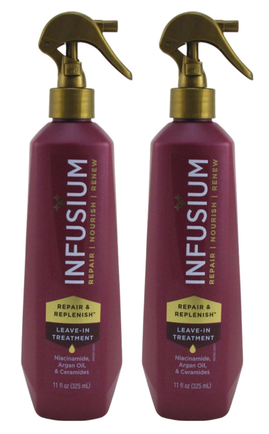 INFUSIUM LEAVE-IN TREATMENT Repair & Replenish, Nourish, Renew Spray with Niacinamide, Argan Oil, Ceramides, 11 FL OZ - 2 Pack