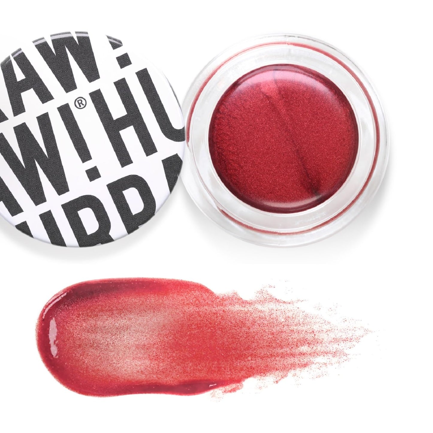 Hurraw! Aura Accent Balm, Crimson (sheer crimson red hue): Multi-use highlighter with shimmer. Natural cosmetic make-up. Clean beauty. Organic, Vegan