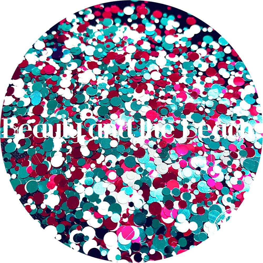 Pink Teal Dots Polyester Glitter | Craft Glitter | Glitter for Arts & Crafts | Tumblers | Cosmetics | Nails | Epoxy Resin Art | Slime | DIY | Body