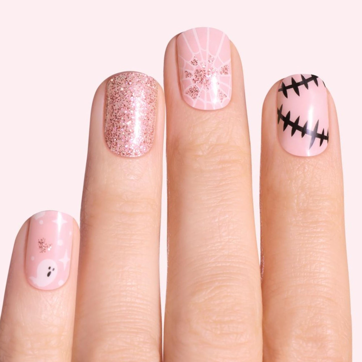 Dashing Diva Gloss Nail Strips - Kinda Cute, Kinda Scary - UV Free, Chip Resistant, Long Lasting Gel Stickers - 3-Piece Glow-in-The-Dark Manicure Set Beauty & Personal Care Dashing Diva