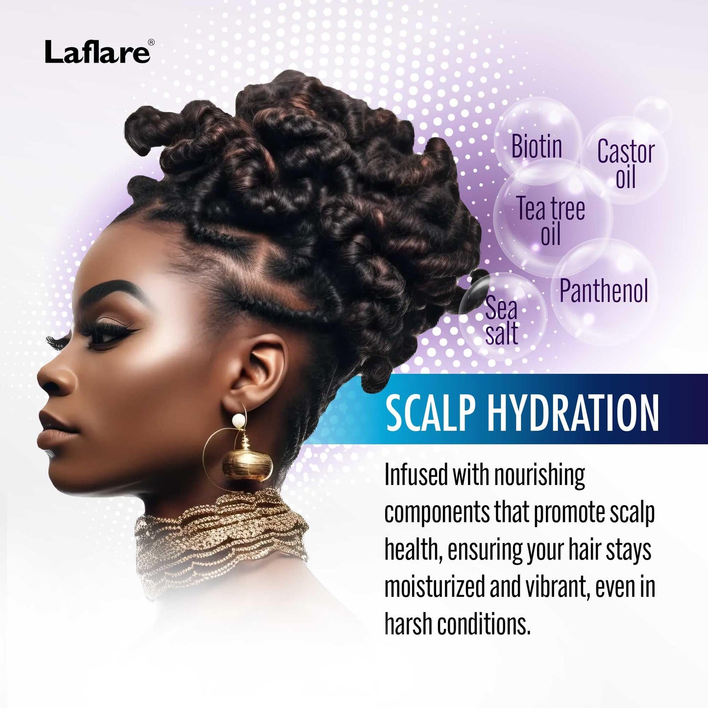 Laflare Cooling Spray for Braiding, Wig & Weaving. Instantly Reduce Temperature & Relief Itchy Scalp and Skin, Vegan(Biotin, Tea Tree, Castor Oil) 80