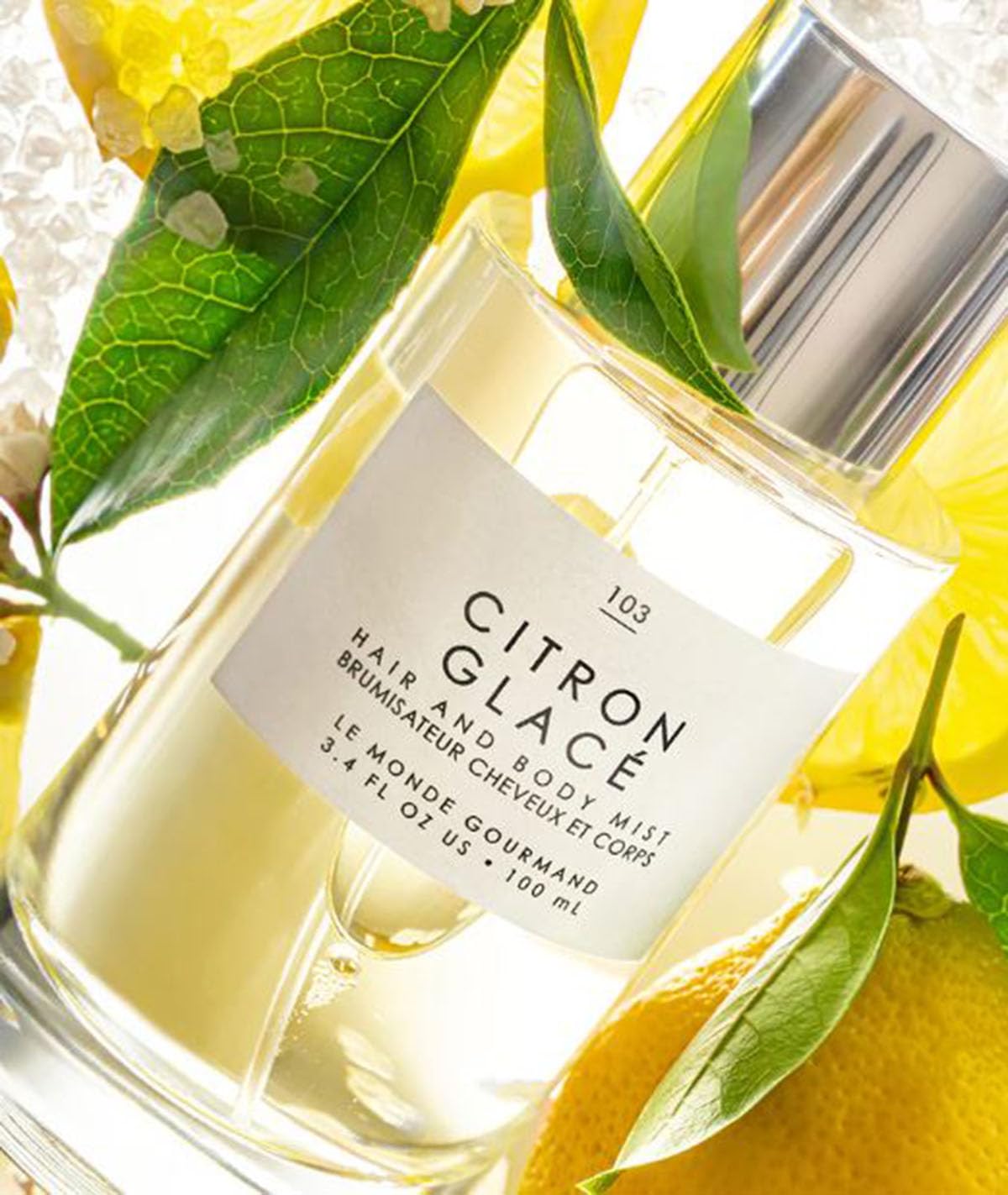 Gourmand Citron Glaze Hair + Body Mist 3.4 Fl.Oz! Blend Of Lemon, Jasmine, and Rock Sugar! Perfumed Hair & Body Mist For All Day Long-Lasting