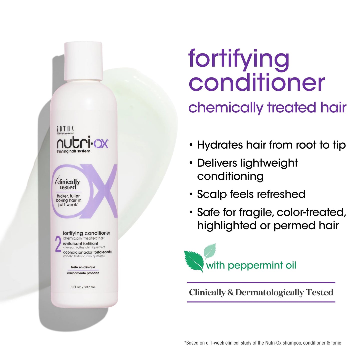 NUTRI-OX Starter Kit for Color-Treated Thinning Hair | Thicker, Fuller-Looking Hair | Peppermint | Clinically & Dermatologically Tested | 30 Day
