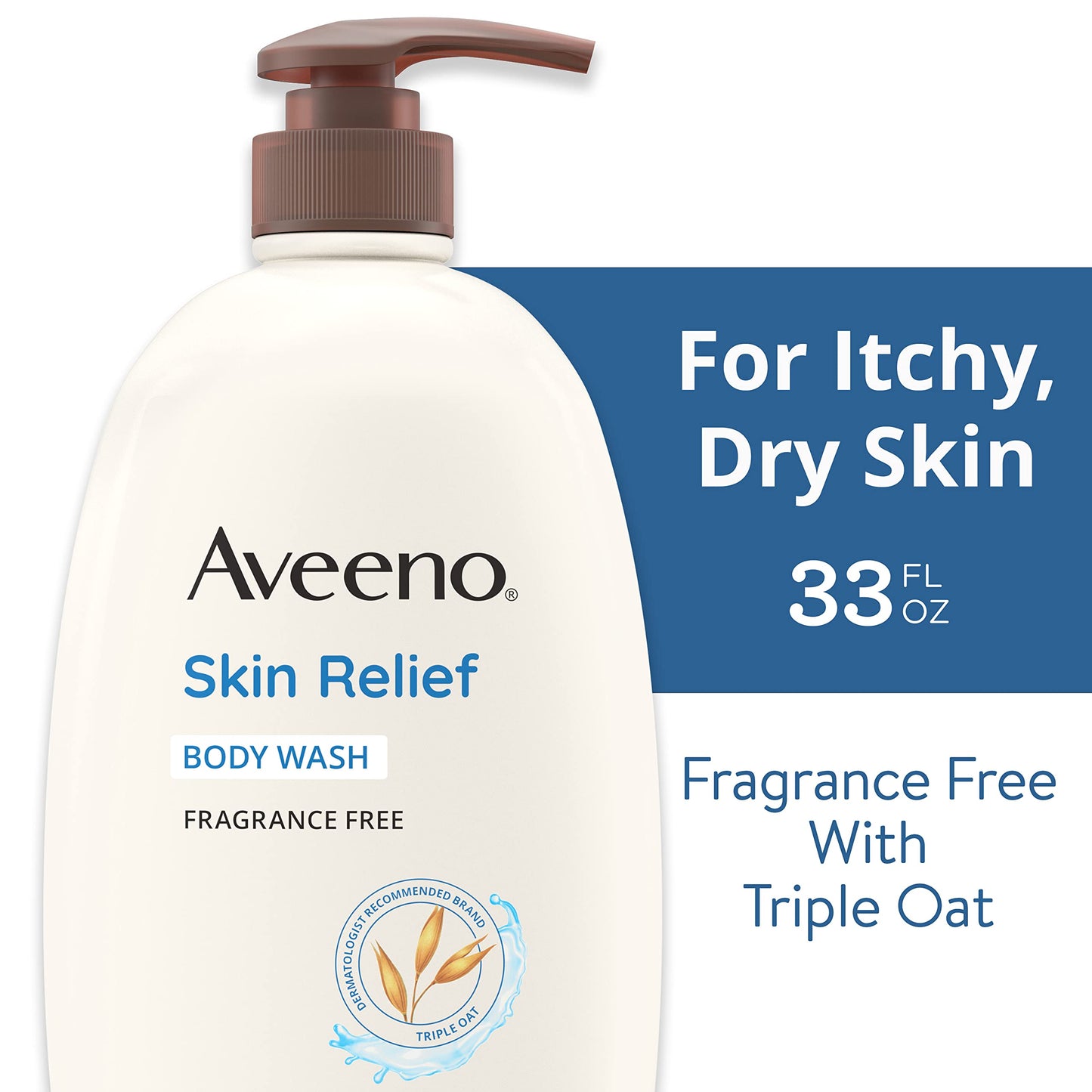 Aveeno Skin Relief Fragrance Free Body Wash Triple Oat Formula Gentle Daily Cleanser for Itchy Dry Sensitive Skin Soap & Paraben Free, Soothes Skin Beauty and Personal Care Aveeno
