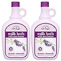 Village Naturals Bath Shoppe Moisturizing Lavender Chamomile Milk Bath - Hydrates Skin - Made with Shea Butter and Vitamin E (Pack of 2 Bottles, 28 fl