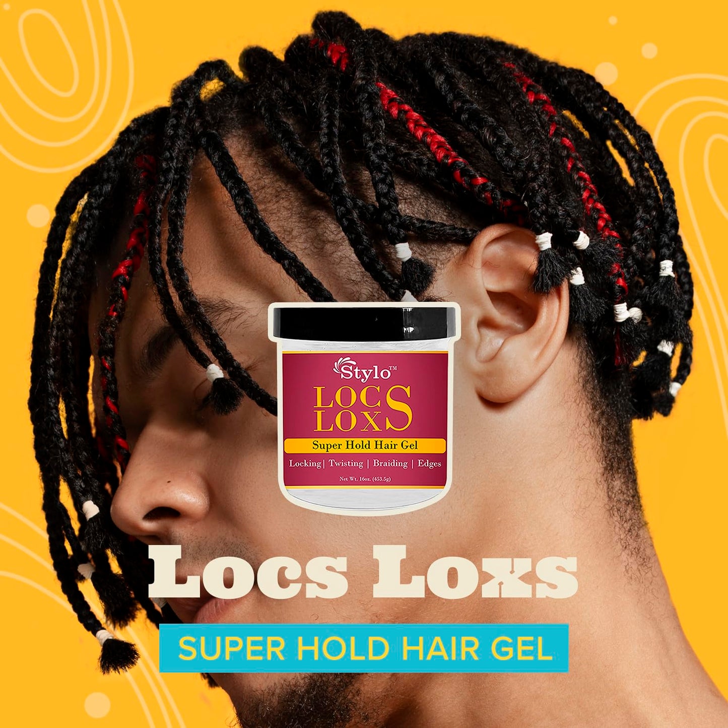 J. AMILA Styling Gel, 16oz - High Hold Loc Gel for Dreads and Braids, Locking, Twisting, and Braiding Hair Gel, Nourishing Vitamin B5 and Aloe Vera