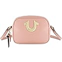True Religion Women's Crossbody Bag, Mini Adjustable Shoulder Handbag Camera Purse with Horseshoe Logo, Berry