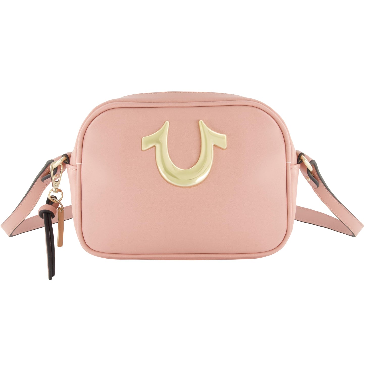 True Religion Women's Crossbody Bag, Mini Adjustable Shoulder Handbag Camera Purse with Horseshoe Logo, Berry