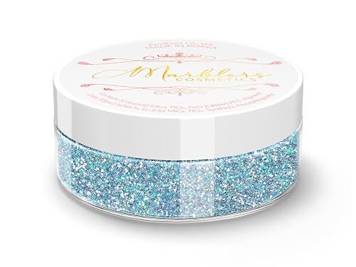 MARBLERS Holographic Face & Body Glitter [Unicorn Blue] 0.18oz (5g) | Fine | Non-Toxic | Vegan | Cruelty-Free | Festival, Rave & Party Makeup | Eye