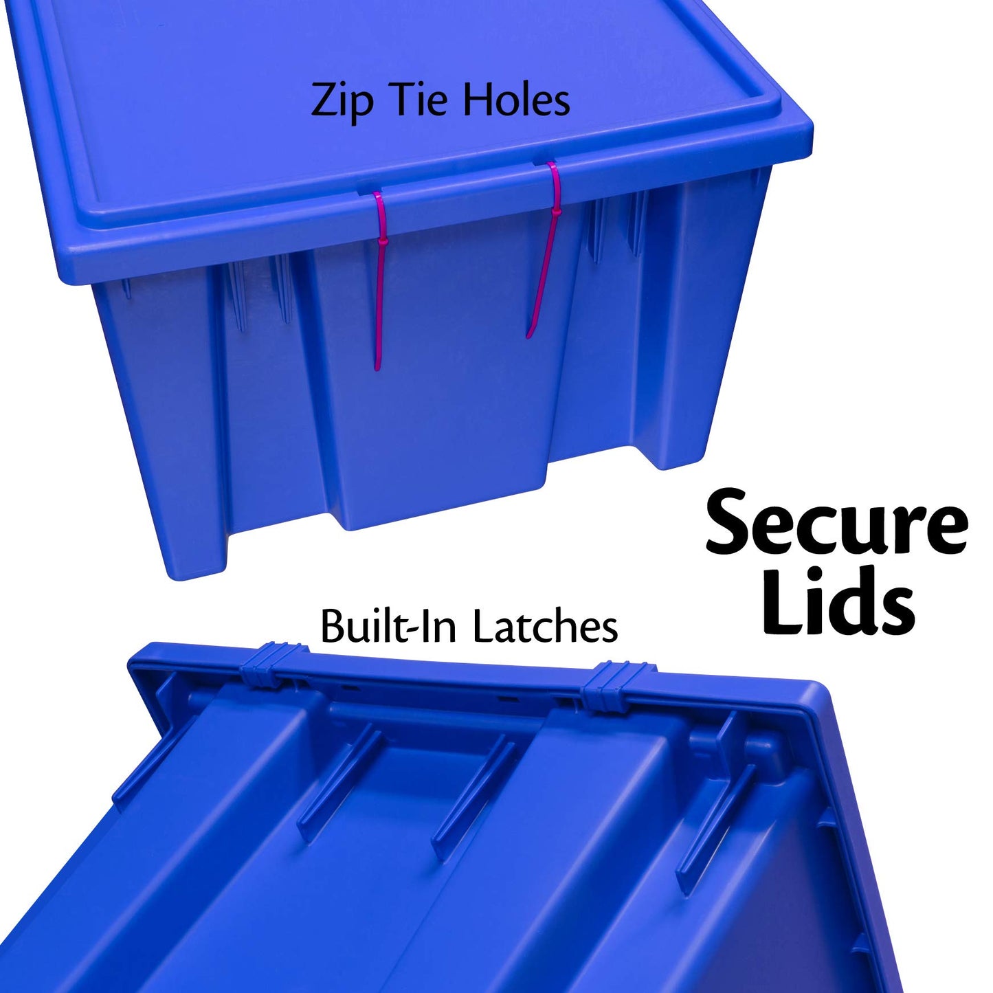 Akro-Mils 35190 Nest and Stack Plastic Storage Container and Distribution Tote, (19-1/2-Inch L x 15-1/2-Inch W x 10-Inch H), Blue, (6-Pack)
