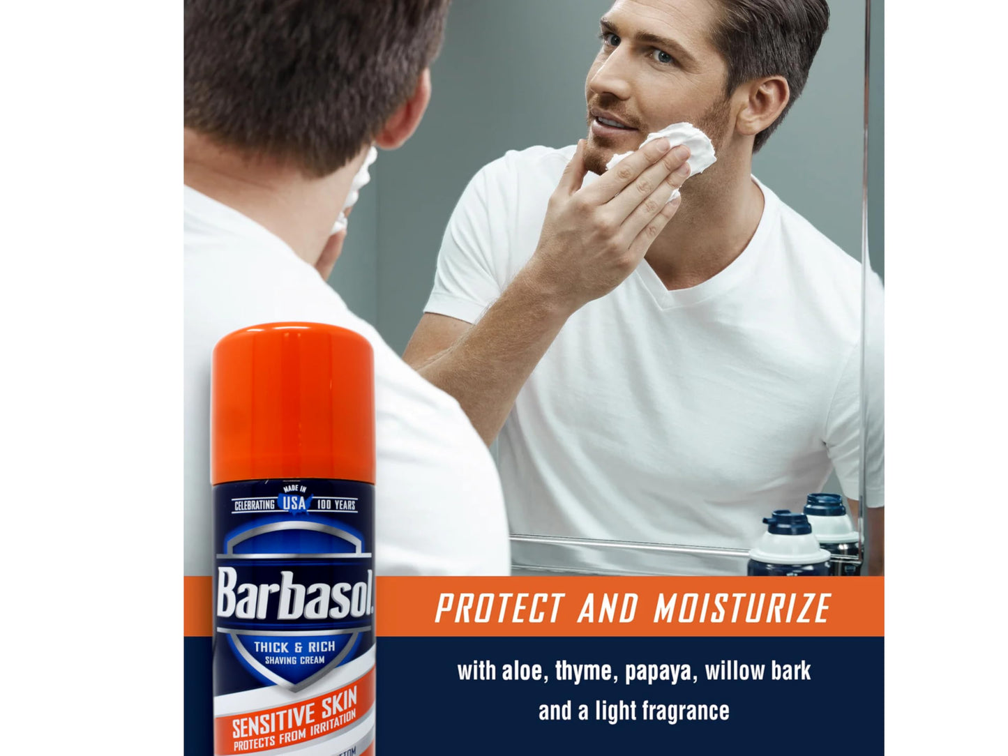 Barbasol Shave Cream 7 Ounce (Sensitive Skin, Pack of 3)