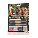 Horror Zombie Liquid Latex Face and Body Paint Kit- 4-Pack 1 Ounce, 4 Brush-Set Special Effects, Art, Theater, Parties, Cosplays, Carnivals