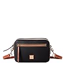 Dooney & Bourke Women's Camera Zip Crossbody in Pebble Grain Leather, Small Handbag with Adjustable Shoulder Strap, Black