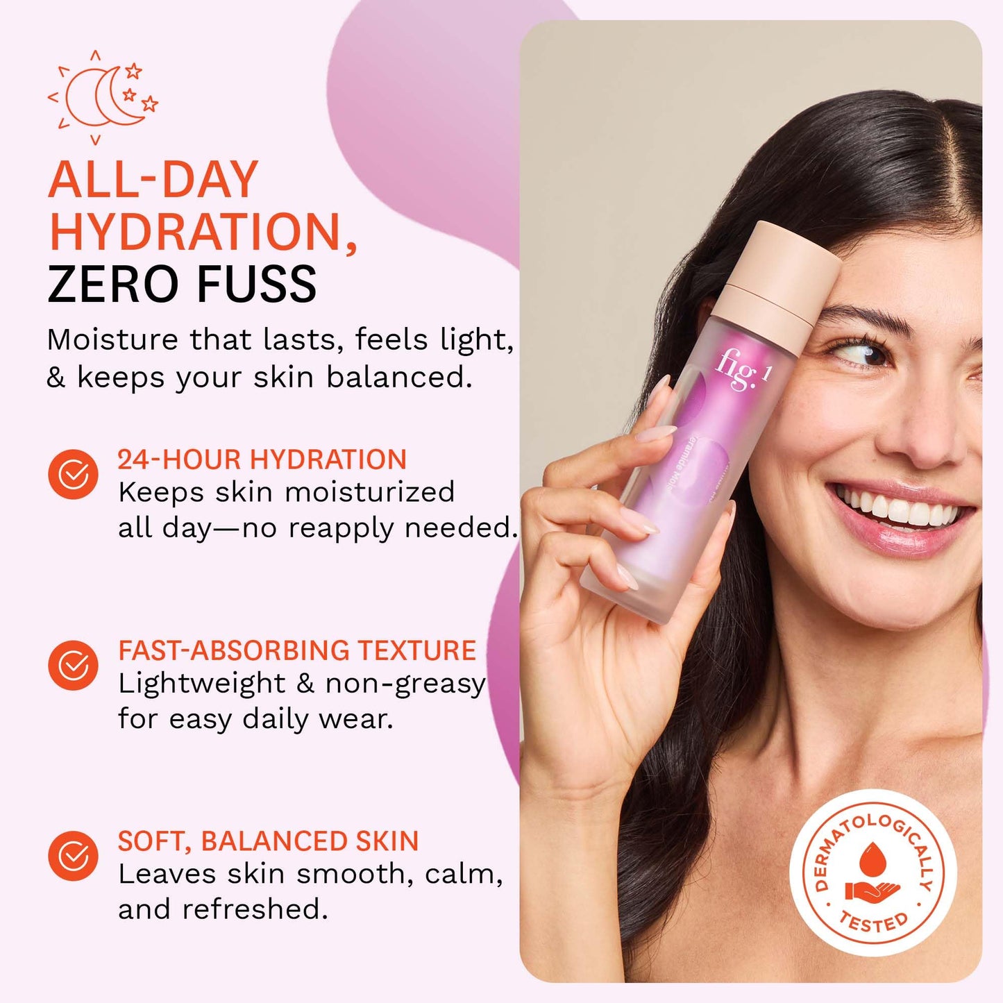 Fig.1 Ceramide Face Moisturizer for Women | Hydrating Daily Facial Moisturizer with Peptides, Hyaluronic Acid & Squalane | Lightweight