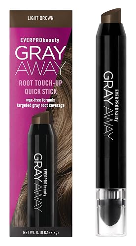 Everpro Gray Away Root Touchup Quick Stick Light Brown 0.10 Ounce (3ml) (3 Pack)