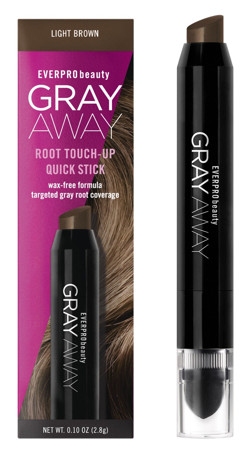Everpro Gray Away Root Touchup Quick Stick Light Brown 0.10 Ounce (3ml) (6 Pack)