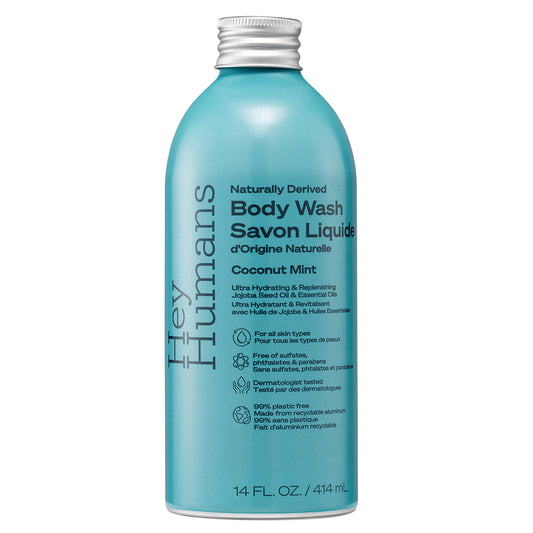 HEY HUMANS Coconut Mint Hydrating Body Wash with Natural Ingredients - Jojoba Oil | Vegan, Cruelty Free, 14 fl. Oz Beauty & Personal Care HEY HUMANS