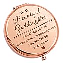 Goddaughter Gifts from Godmother Inspirational Birthday Gifts for Her Christian Compact Makeup Mirror to My Goddaughter Pocket Folding Makeup Mirror