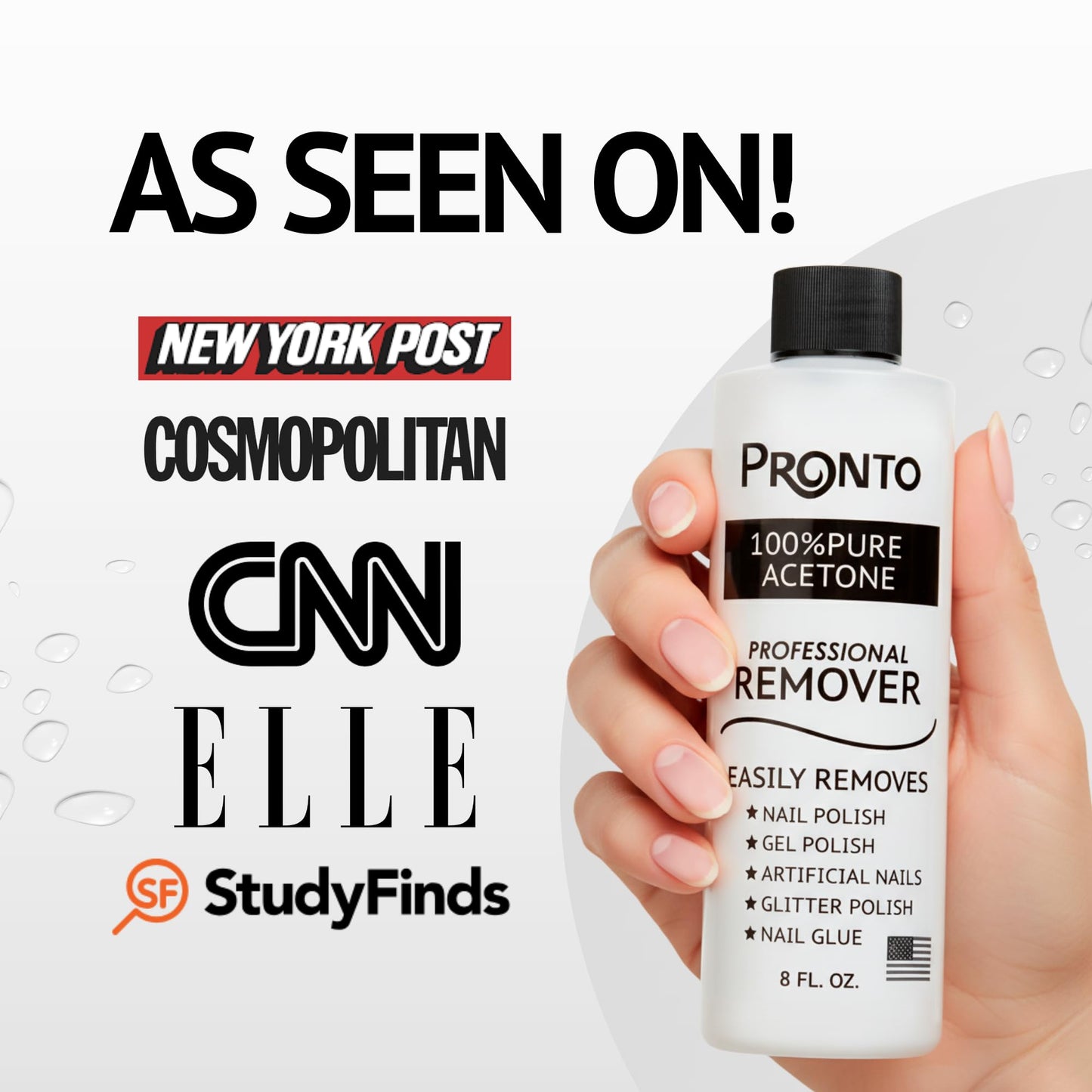 Pronto 100% Acetone Nail Polish Remover - Gel Polish Remover for Nails | Acetone Nail Polish Remover & Remover For Nails, Glue, Gel, Acrylic & Dip | Beauty and Personal Care Pronto