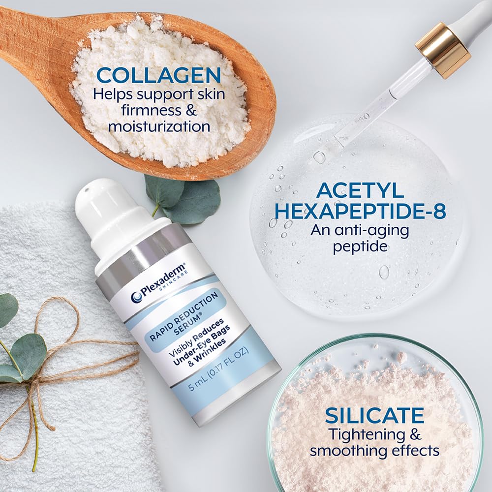 Plexaderm Rapid Reduction Eye Serum - Visibly Reduces Under-Eye Bags, Wrinkles, Dark Circles, Fine Lines & Crow's Feet Instantly, Anti Aging Wrinkle