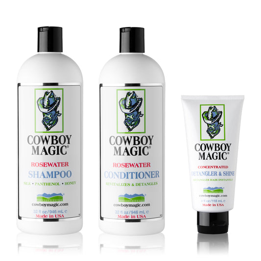 Cowboy Magic Shampoo + Conditioner 32 Ounce Bottles Detangler and Shine 4oz Beauty & Personal Care Cowboy Magic