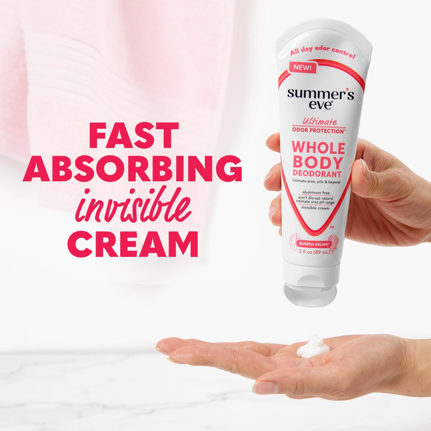 Summer's Eve Whole Body Deodorant Cream, Blissful Escape, 3 fl oz + Summer's Eve Blissful Escape Daily Refreshing All Over Feminine Body Wash, Removes Beauty and Personal Care Summer's Eve