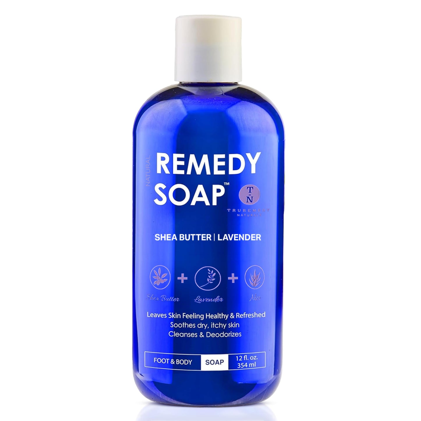 Truremedy Naturals Lavender Shea Butter Body Wash for Women - Aloe Lavender Body Wash with Shea Butter - Soothing Soap for Dry Skin - Hydrating