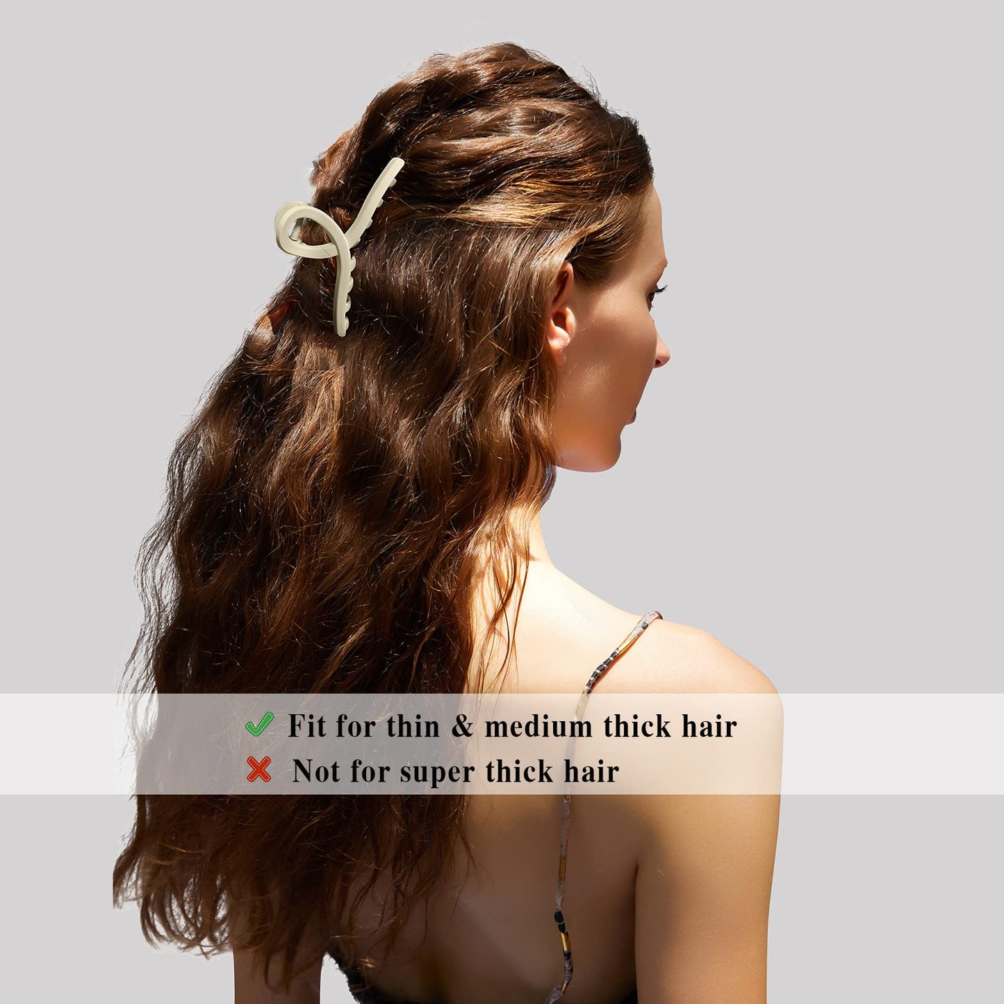 Nalodu 5 Inch Extra Large Claw Clips, No Slip Matte & Glossy Jumbo XL Black & Silver Plated Hair Clips for Thick Long Curly Hair, Big Hair Claw Clips Beauty and Personal Care Nalodu