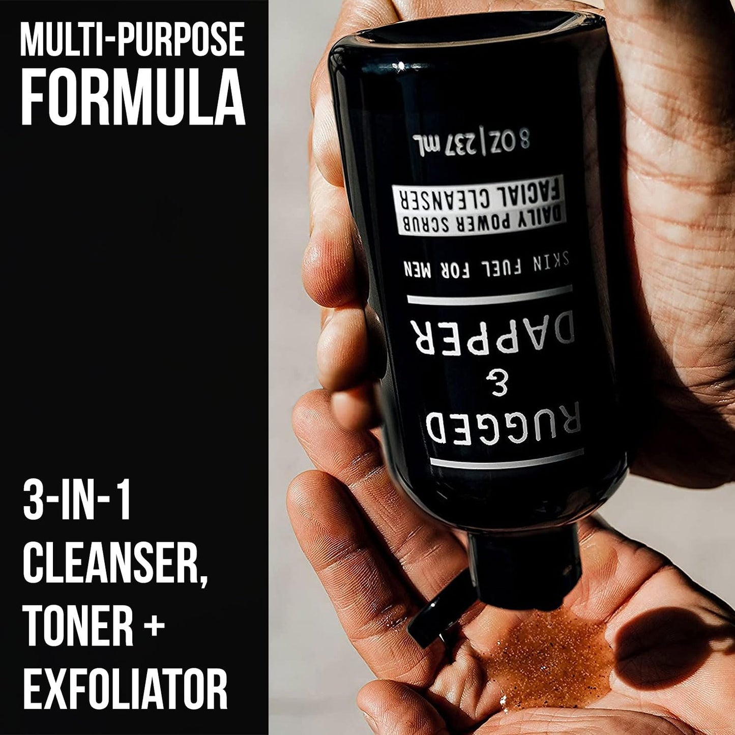 RUGGED & DAPPER - Daily Mens Face Wash + Scrub - 5 Month Supply - Deep Exfoliating Cleanser - Prevents Breakouts - Acne Face Wash Men's - USA Made