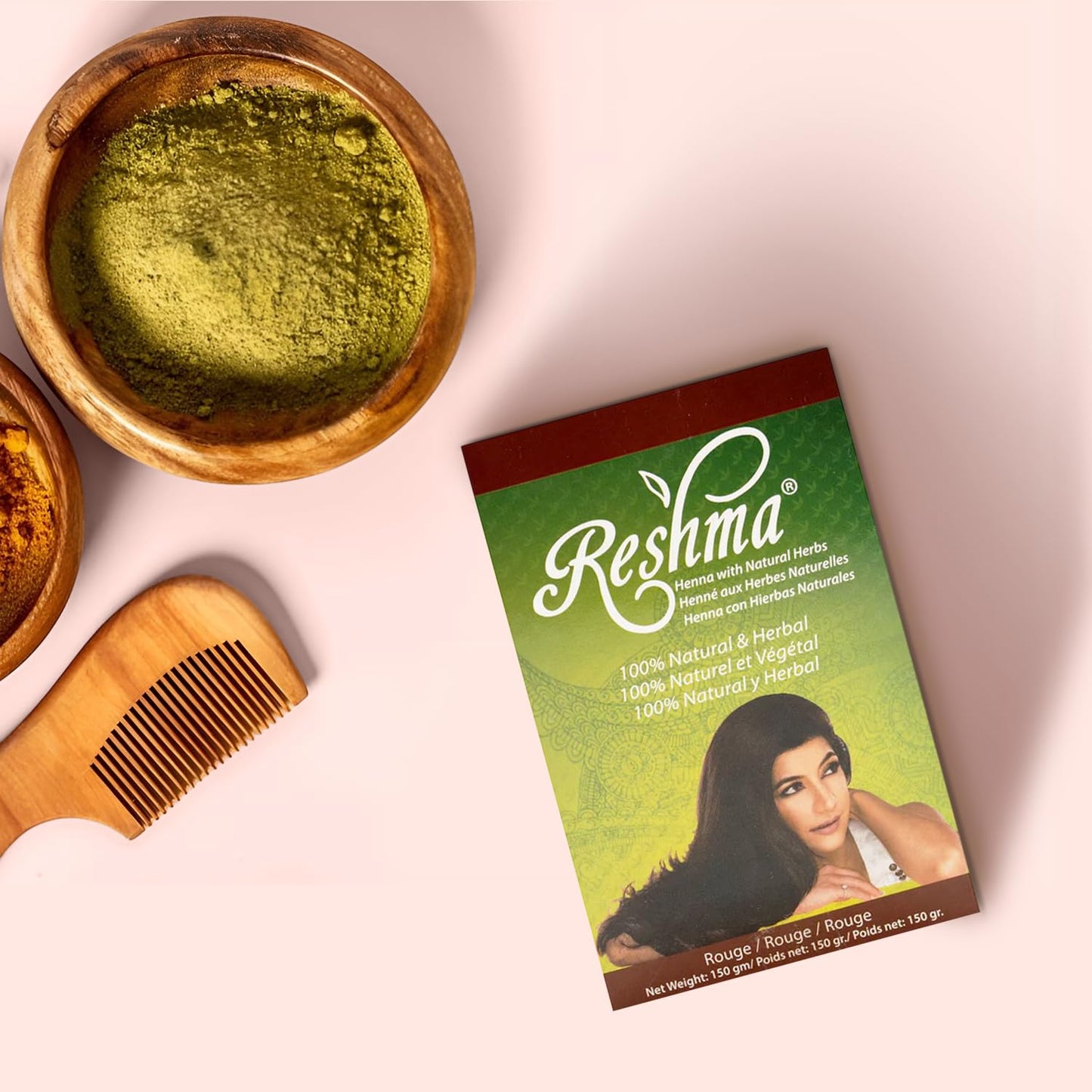 Reshma Beauty Ayurvedic Henna Hair Color Blend - Henna, Indigo & Herbal Extracts - Natural Red/Rouge Hair Color for Gray Blending - Heena Mehendi
