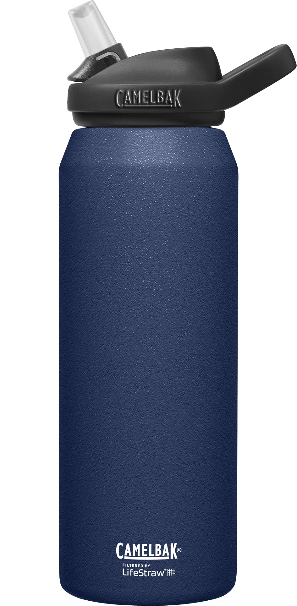 CamelBak Eddy+ Bite Valve Stainless Steel Water Bottle with Water Filter by LifeStraw Navy, 32oz