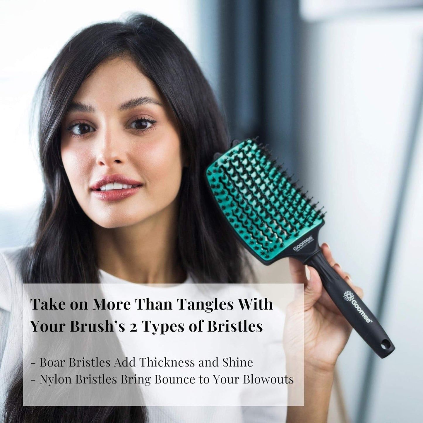 Parlux 3200 Compact Ceramic and Ionic Black Hair Dryer and Miracle Large Detangling Brush Mint Green Nylon Boar Bristles