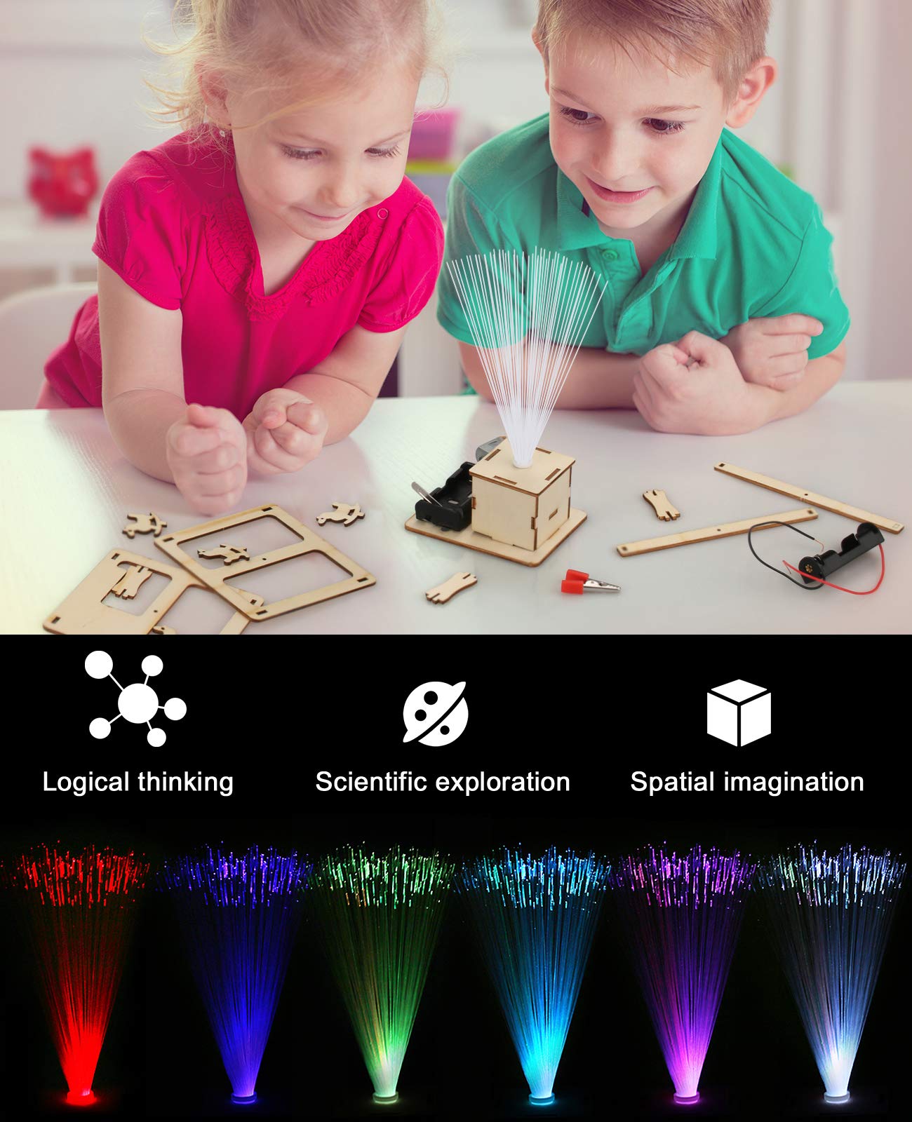 Poraxy 4-in-1 STEM Kit – Science Projects, 3D Puzzles & Educational Building Toys for Kids Ages 8–13, Birthday & Christmas Gift for Boys & Girls
