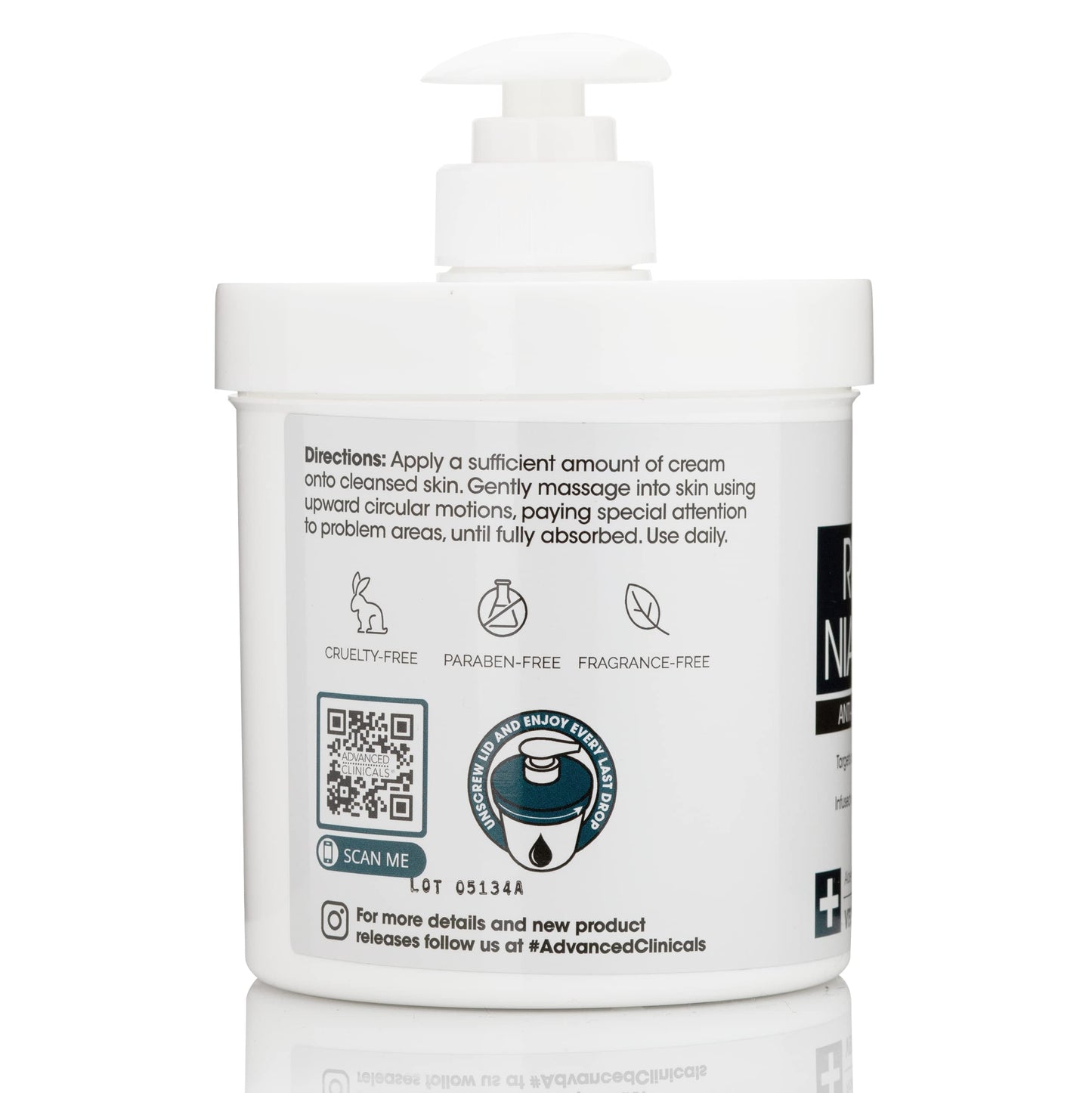 Advanced Clinicals Retinol Body & Face Lotion W/Niacinamide, Dry Skin Face Moisturizer & Crepey Skin Care Treatment, Anti Aging Retinol Cream Reduces