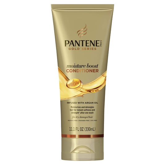 Pantene Pro-v Gold Series Moisture Boost Conditioner Infused with Argan Oil, 11.1 Fluid Ounce