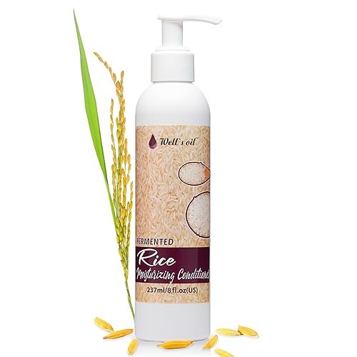Well's Fermented Rice Water Conditioner For Hair Growth, Packed with Shea Butter, Argan, Rosemary, Lemongrass, Lavender, Peppermint, Daily Routine