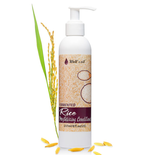 Well's Fermented Rice Water Conditioner For Hair Growth, Packed with Shea Butter, Argan, Rosemary, Lemongrass, Lavender, Peppermint, Daily Routine