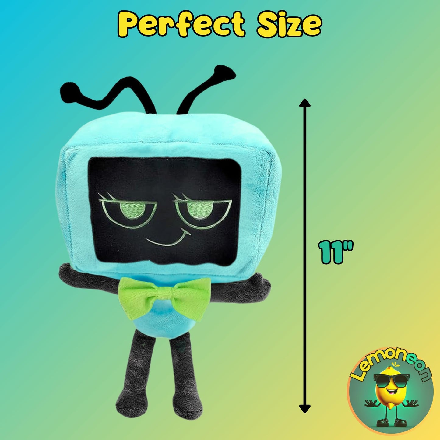 Lemoneon Dandy's World Plush 11" Vee Plush Stuffed Figure Pillow for Video Game Fans Room Decor with a Sticker Set