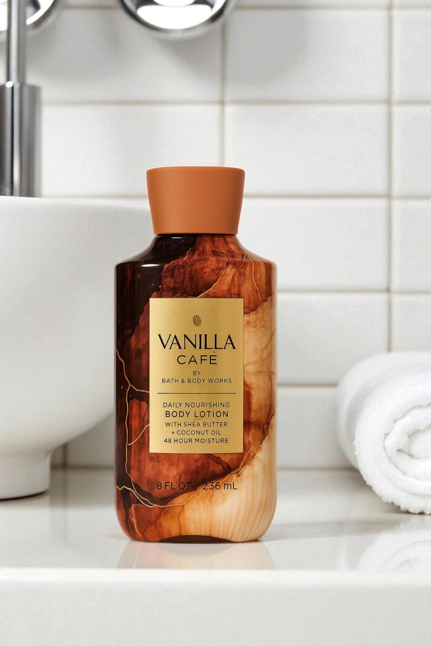 Bath & Body Works Vanilla Café Body Lotion - 3 Pack, 8 oz Each | Creamy Vanilla, Coffee & Velvety Musk Scent