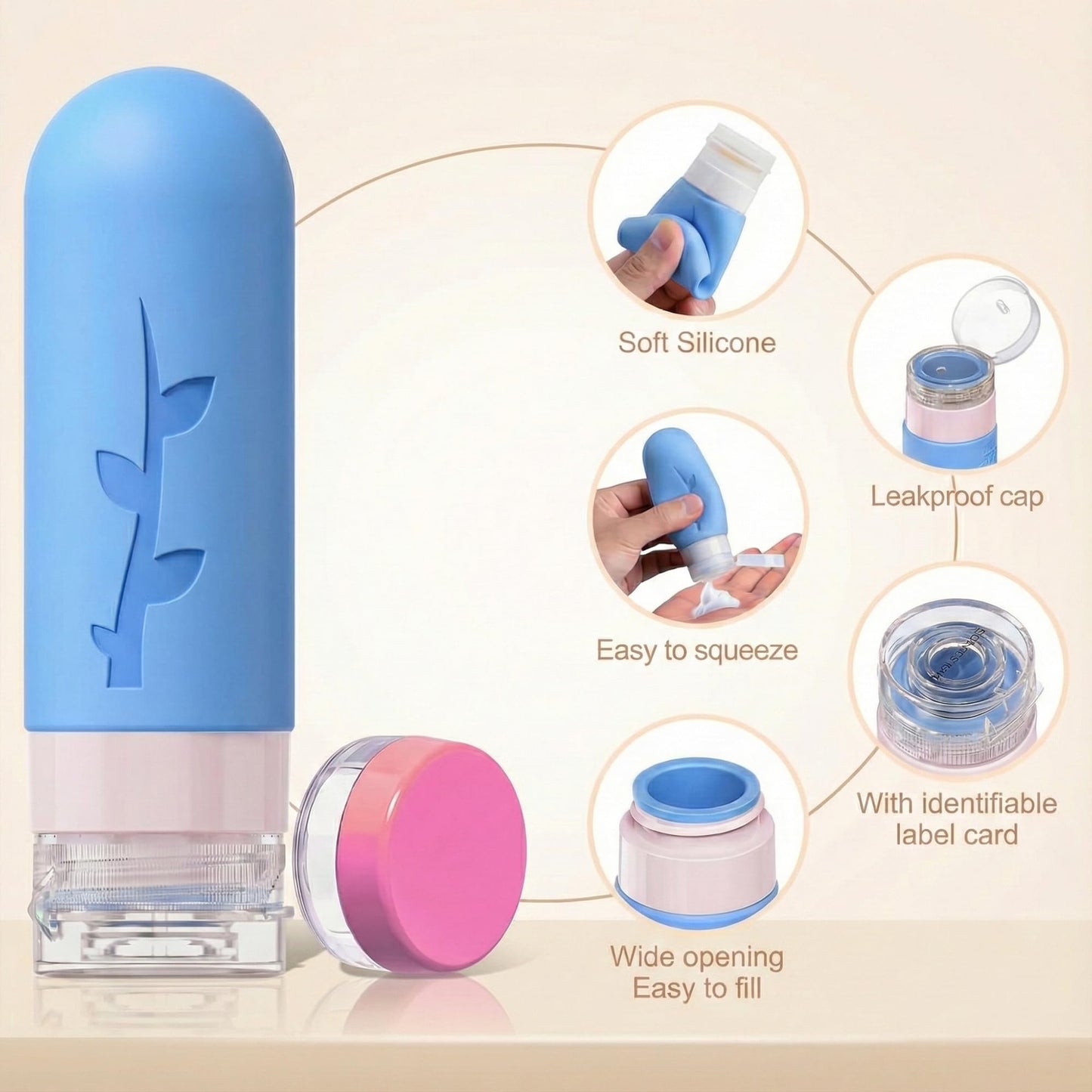 DEPOZA 16 Pack Travel Bottles Set - TSA Approved Leak Proof Silicone Squeezable Containers for Toiletries, Conditioner, Shampoo, Lotion & Body Wash
