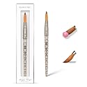 Kiara Sky Kolinsky Acrylic Nail Brush #16 - Pure Kolinsky Sable Hair, Black Crystal Handle, Acetone Resistant, for Acrylic Application, Extensions Beauty & Personal Care KIARA SKY