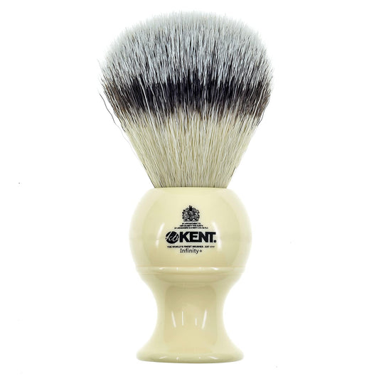 Kent Infinity Plus Shaving Brush with Ultra-Soft Silvertext Synthetic Badger Brush - Perfect Lather and Shaving Brush made for Shave Cream and Shaving Beauty and Personal Care KENT