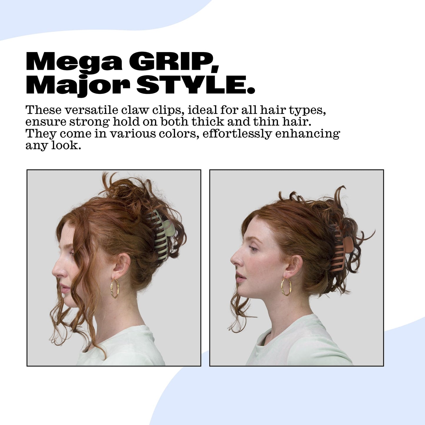 Trademark Beauty Claw Clips - Lightweight Soft Spring Design Hair Clips, Versatility, Anti-Slip Material, For All Hair Types - Neutral, (Pack of 4)