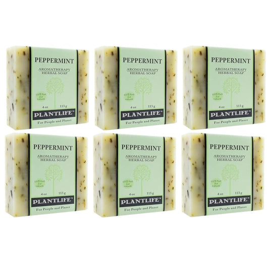 Plantlife Peppermint 6-pack Bar Soap - Moisturizing and Soothing Soap for Your Skin - Hand Crafted Using Plant-Based Ingredients - Made in California Beauty & Personal Care Plantlife