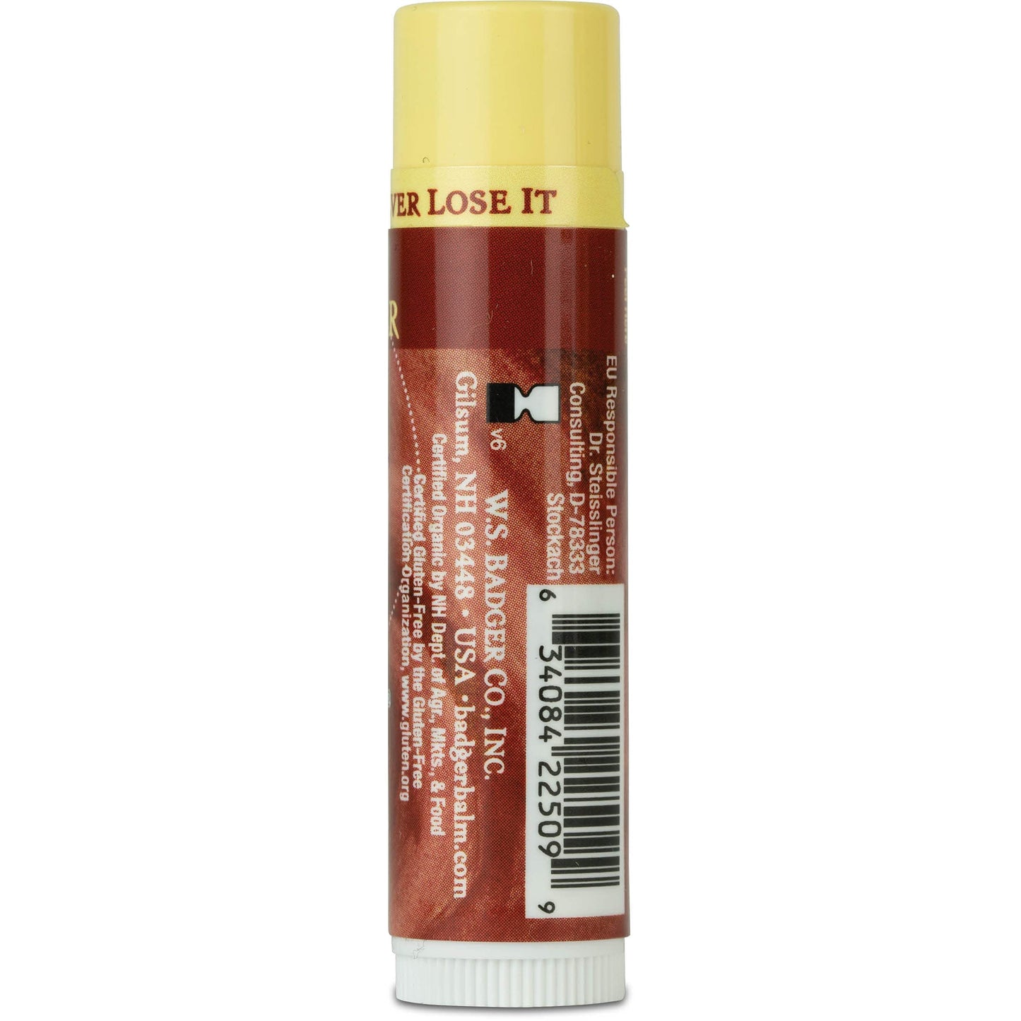 Badger - Classic Lip Balm, Vanilla Madagascar, Made with Organic Olive Oil, Beeswax & Rosemary, Natural Lip Balm, Certified Organic, Moisturizing Lip
