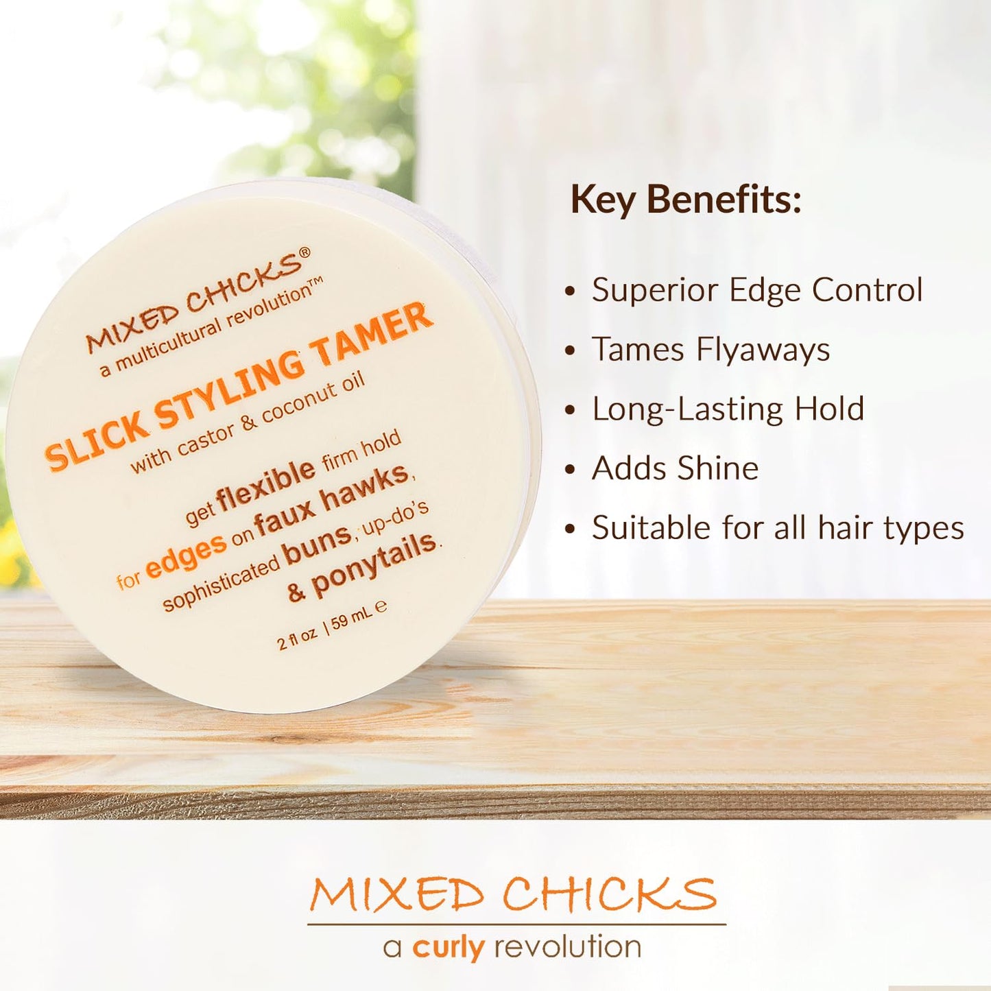 Mixed Chicks Slick Styling Tamer-Edge Tamer with Castor and Coconut Oil, 2 fl. oz.