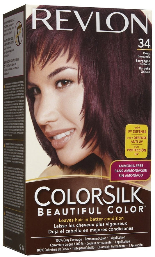 Revlon ColorSilk Hair Color 34 Deep Burgundy 1 Each