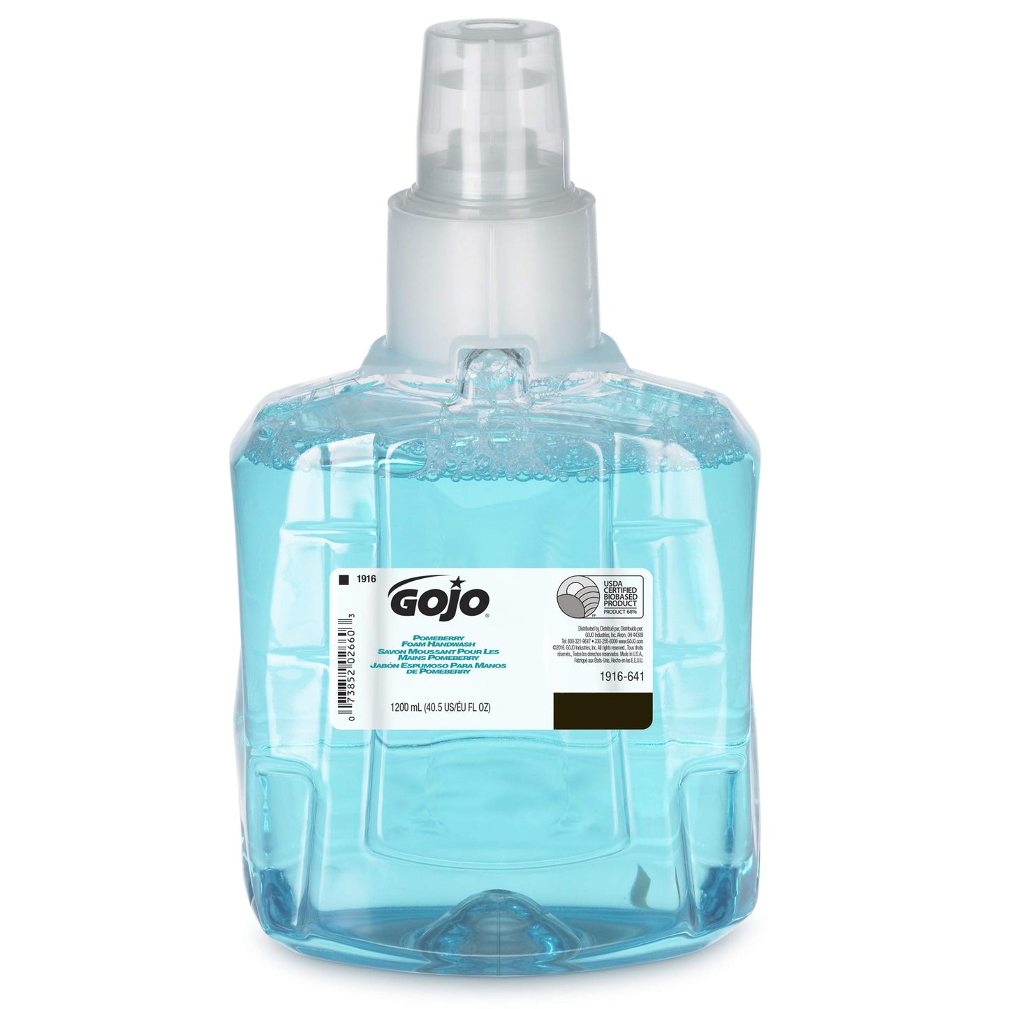 GOJO Pomeberry Foam Handwash, Pomegranate Fragrance, 1200 mL Hand Soap Refill LTX-12 Touch-Free Dispenser (Pack of 1) - 1916-06-EC