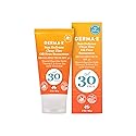 DERMA E Sun Defense Mineral Oil-Free Sunscreen SPF 30 Face - Broad Spectrum Facial Sun Cream - Hypoallergenic, Fragrance Free Clear Zinc Oxide